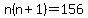 n%28n%2B1%29=156
