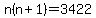 n%28n%2B1%29=3422