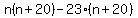 n%28n%2B20%29-23%28n%2B20%29