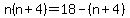n%28n%2B4%29=18-%28n%2B4%29