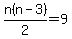 n%28n+-3%29%2F2=9