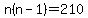 n%28n-1%29+=+210