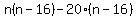 n%28n-16%29-20%28n-16%29