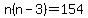 n%28n-3%29=154