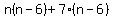 n%28n-6%29%2B7%28n-6%29