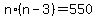 n%2A%28n-3%29+=+550