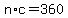 n%2Ac+=+360