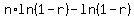 n%2Aln%281-r%29-ln%281-r%29