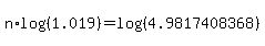 n%2Alog%28%281.019%29%29+=+log%28%284.9817408368%29%29