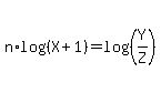 n%2Alog%28%28X%2B1%29%29=log%28%28Y%2FZ%29%29