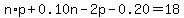 n%2Ap%2B0.10n-2p-0.20=18