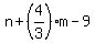 n%2B%284%2F3%29m-9