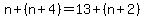 n%2B%28n%2B4%29=13%2B%28n%2B2%29