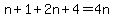 n%2B1%2B2n%2B4=4n