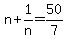 n%2B1%2Fn=50%2F7
