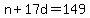 n%2B17d=149