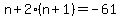 n%2B2%28n%2B1%29=-61