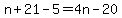 n%2B21-5=4n-20