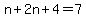 n%2B2n%2B4+=+7