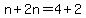 n%2B2n=4%2B2
