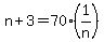 n%2B3=70%281%2Fn%29