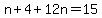 n%2B4%2B12n=15