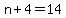n%2B4=14