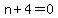 n%2B4+=+0