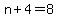 n%2B4+=+8