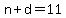 n%2Bd=11