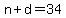 n%2Bd=34