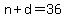 n%2Bd=36