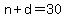 n%2Bd+=+30
