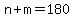 n%2Bm=180