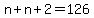 n%2Bn%2B2=126