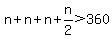 n%2Bn%2Bn%2Bn%2F2+%3E+360