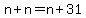 n%2Bn=n%2B31