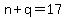n%2Bq=17