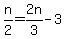 n%2F2+=+2n%2F3+-3