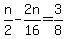 n%2F2-2n%2F16=3%2F8