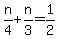 n%2F4%2Bn%2F3=1%2F2