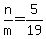 n%2Fm+=+5%2F19