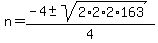 n=%28-4%2B-+sqrt%282%2A2%2A2%2A163%29%29%2F4