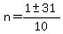 n=%281%2B-+31%29%2F10
