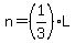 n=%281%2F3%29L