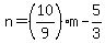 n=%2810%2F9%29m-5%2F3