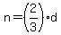 n=%282%2F3%29d
