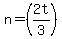n=%282t%2F3%29