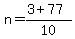 n=%283%2B77%29%2F10