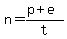 n=%28p%2Be%29%2Ft